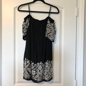 Embroidered off the shoulder dress